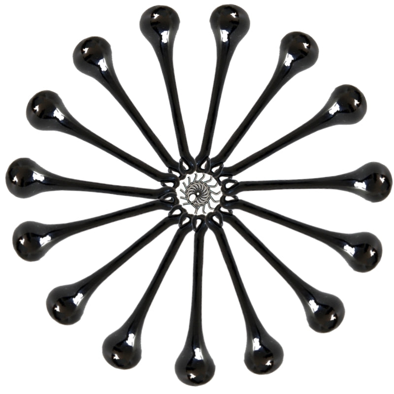 black tear drop rain drop glass prisms