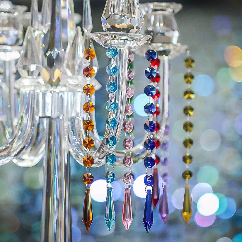 Mixing and matching chandelier crystals (colors and sizes)