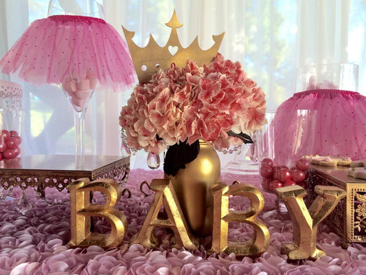 Baby girl shower with Crystal Accents