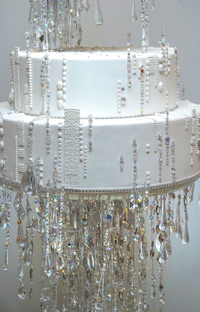 Crystal wedding cake plates