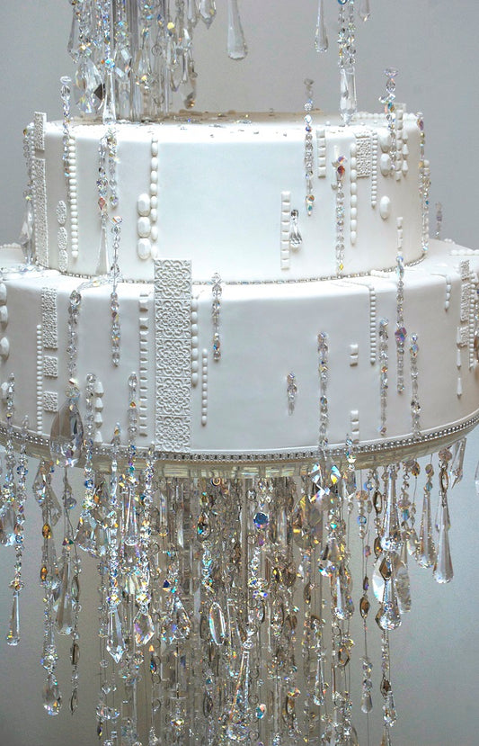 Crystal wedding cake plates