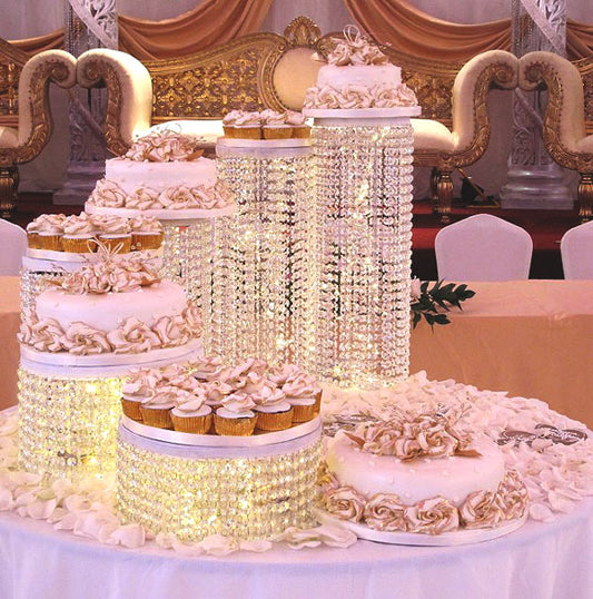 wedding cake dripping with crystals
