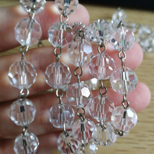 Clear Crystal Bead Chain Swag – FACETED OR SMOOTH