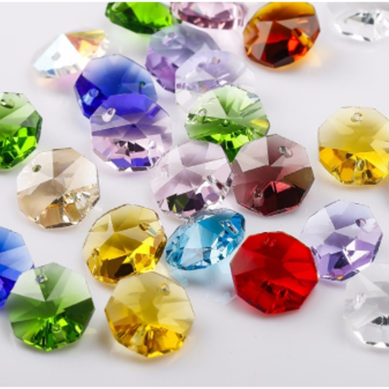 multicolored hanging octagons chandelier replacement crystals